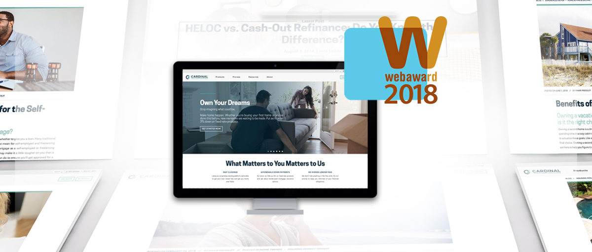 Cardinal Financial Wins WebAward for Financial Services Standard of Excellence